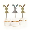 thumbnail image 4 of Cake Toppers Easter Cute Bunny Decorated Cupcake Insert Card Dessert Party, 4 of 4
