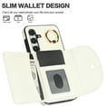thumbnail image 3 of Allytechgroup Phone Case for Samsung Galaxy S21 FE, PU Leather Galaxy S21 FE Cover with Card Holder, Rotating Ring Stand PU Leather Shockproof Anti-Scratch Wallet Case for Women Men,White, 3 of 7