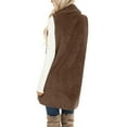 thumbnail image 3 of BLTIBY Winter Vest Coats for Women Puffer Winter Fall V Neck Jacket Lady Warm Thicken Button Long Casual Sleeveless Overcoat with Pockets 2024 Brown L, 3 of 7