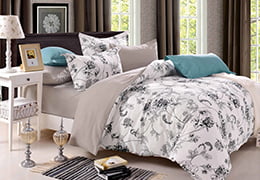 Training Lily Floral Duvet Cover Bed Set with Pillowcase Single Double King Size 