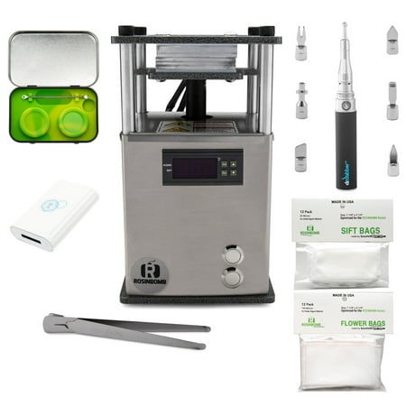 RosinBomb Rocket Rosin Press, White Tester, Cutter, Containers, Flower/Sift