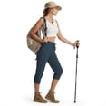 thumbnail image 2 of MASKERT Women's Capri Pants - Lightweight Quick Dry Athletic Casual Pants Zipper Pockets Hiking Outdoor Workwear Pants Navy Blue L, 2 of 7
