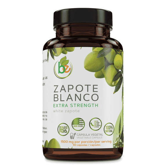Zapote Blanco(White)90 Capsules(1500 mg per Serving)Reinforced w/Garlic,Hawthorn Berry,Parsley & Ginkgo Biloba-Extra Strength Herbal Formula Overall Wellness,100% Natural,Vegan,Non-GMO by Bexpertsusa