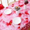 thumbnail image 4 of Valentine''s Day Tablecloth Rectangle 60x120 Inch, Red Love Heart Table Cloth, Romantic Butterfly Tablecloths, Polyester Waterproof Spillproof Tablecloth for Valentines Day Wedding Party Decoration, 4 of 6