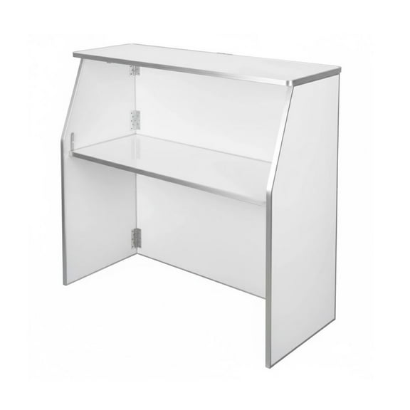 White 42" Tall x 48" Long Portable Folding Bar Laminate Surface PVC Edge by Chivari