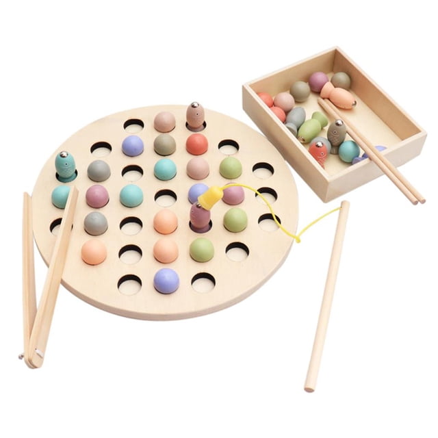 Juguetes De Madera Montessori Para Niños, Juguetes Educativos De Aprendizaje Temprano, Cuentas De Clip, Juego De Pesca Magnético, Juguete De Ayuda Para Enseñanza, Regalo Para Niños Minnieouse FN002297-00