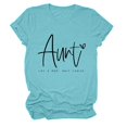 thumbnail image 1 of LUOGENLI T-shirts pour Femme pour Femmes Mode Féminine Décontractée Lettre Manches Courtes Col Rond T-Shirt Haut 4xlt T-shirts pour Femmes T-shirts Graphiques Fête de la Saint-Patrick Bleu Ciel TTG, 1 of 2