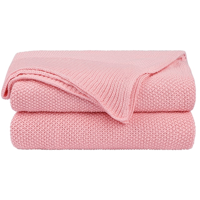 Unique Bargains 100% Cotton Soft Knitted Throw Solid Blanket for Couch Sofa Bedroom