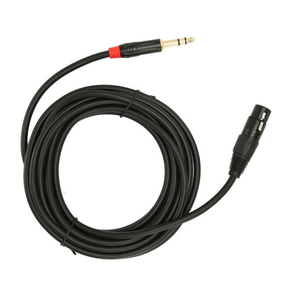 Quarter Inch TRS Jack Cable, 16.4FT XLR Female To 1/4 Inch TRS Cable Multilayer Shield Structure Metal Connectors PVC Jacket for Microphones