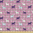 thumbnail image 2 of Cartoon Sofa Upholstery Fabric by the Yard, Repetitive Reindeer Trees with Abstract Curlicue Antlers Pattern, Decorative Fabric for DIY and Home Accents, Pale Pink Multicolor by Ambesonne, 2 of 5