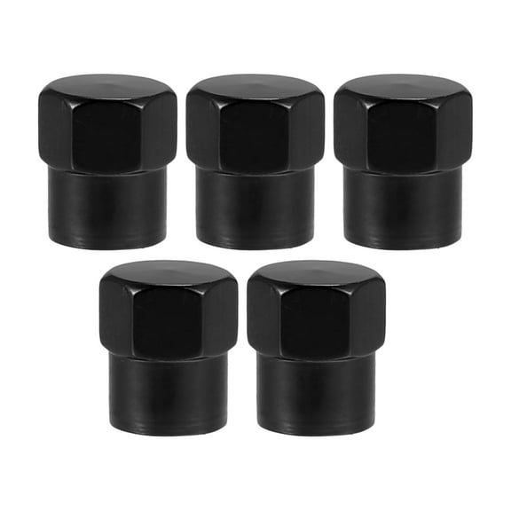 Unique Bargains 5 Pcs Universal Tire Valve Stem Caps Valve Stem Covers for Car SUV Bike Trucks Aluminum Alloy Black