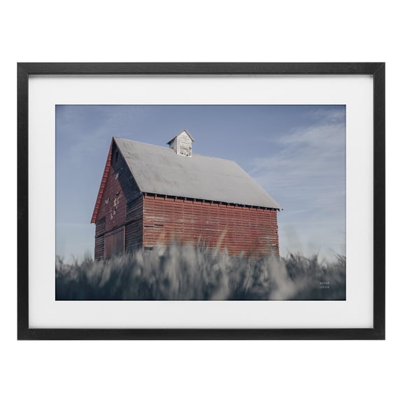Stupell Industries End Of The Field Cottage Black Framed Print Under Glass, design by Nathan Larson