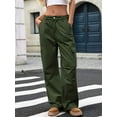 thumbnail image 3 of Women'S Baggy Jeans Pull on Stretchy Loose High Waisted Wide Leg Denim Pants Y2K 90s  Green L, 3 of 6