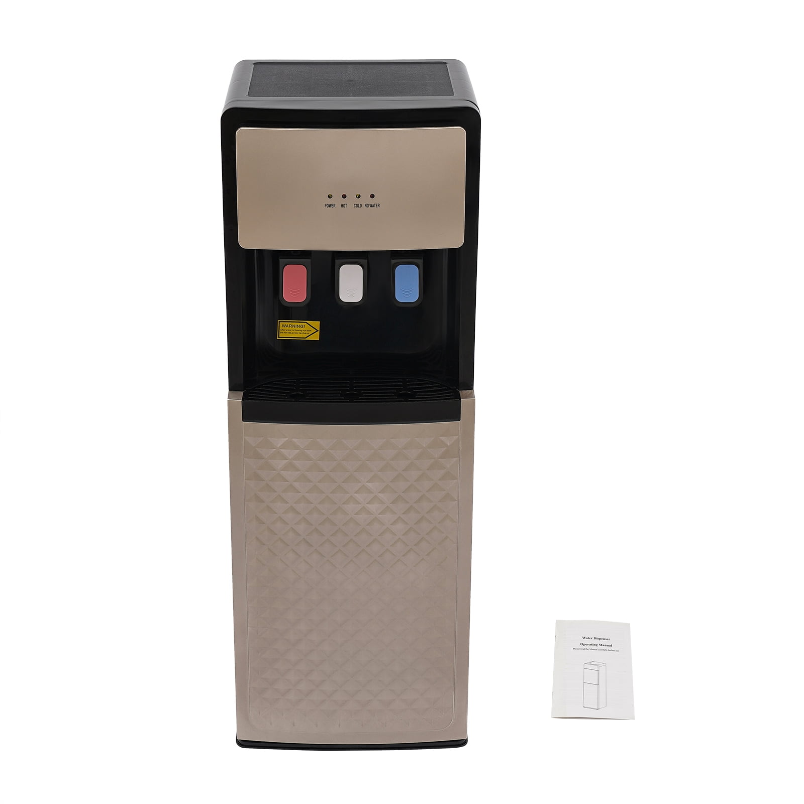 Hot & Cold Standing Water Dispenser, Hot and Cold Water Dispenser 110V Champaign Gold Bottom Loading Water Cooler Dispenser
