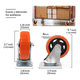 thumbnail image 4 of Rueda De Pvc  Bloosom 360° Función Giratoria Rodaja Con Freno 4 Pcs Naranja, 4 of 4