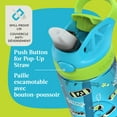 thumbnail image 2 of Contigo Kids Aubrey Straw Water Bottle, Leak-Proof, BPA-Free, Dishwasher Safe, Blue Raspberry Lime Skater, 2 of 7