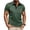 Green, variant on FRSASU Men Shirt Short Sleeve T-Shirts Business Smart Casual Shirts Polo Collar Button Tee with Spliced Pockets Khaki