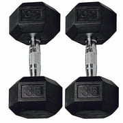 Gymenist, 65lb Rubber Hex Dumbbell, Pair