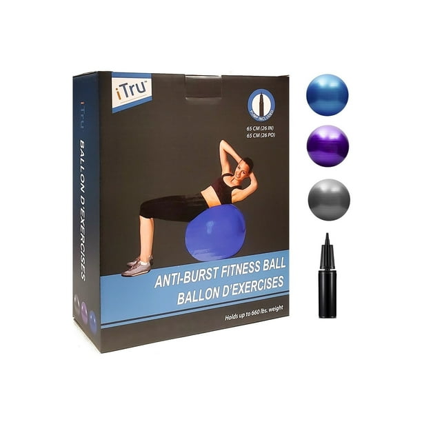 iTru 3 pcs Yoga Ball/Fitness 65 cm, Pompe Incluse 