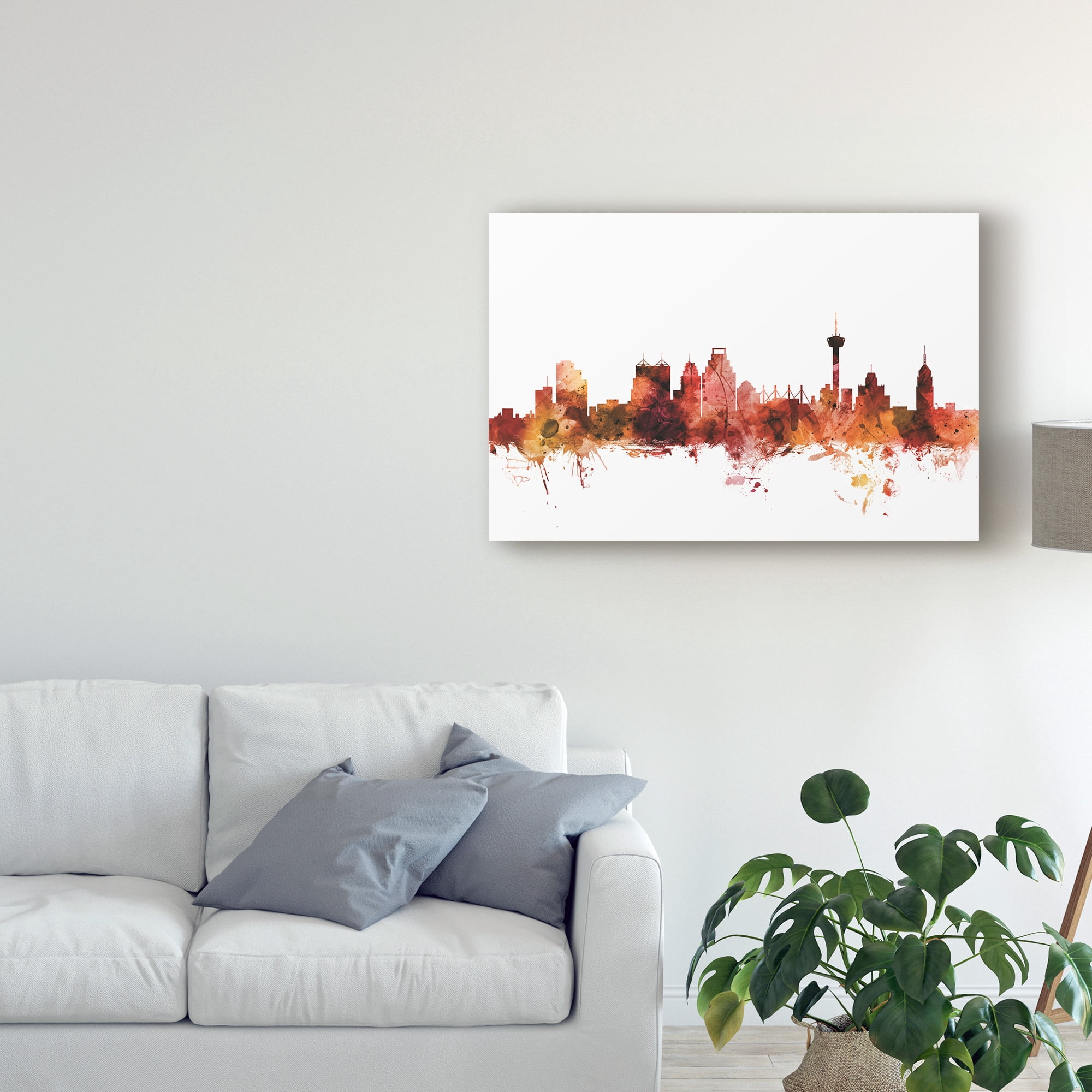 Trademark Fine Art 'San Antonio Texas Skyline Red' Canvas Art by Michael Tompsett