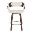 thumbnail image 6 of Elisa Mid-Century Modern Counter Stool In Walnut And Cream Fabric - Set Of 2, 6 of 7