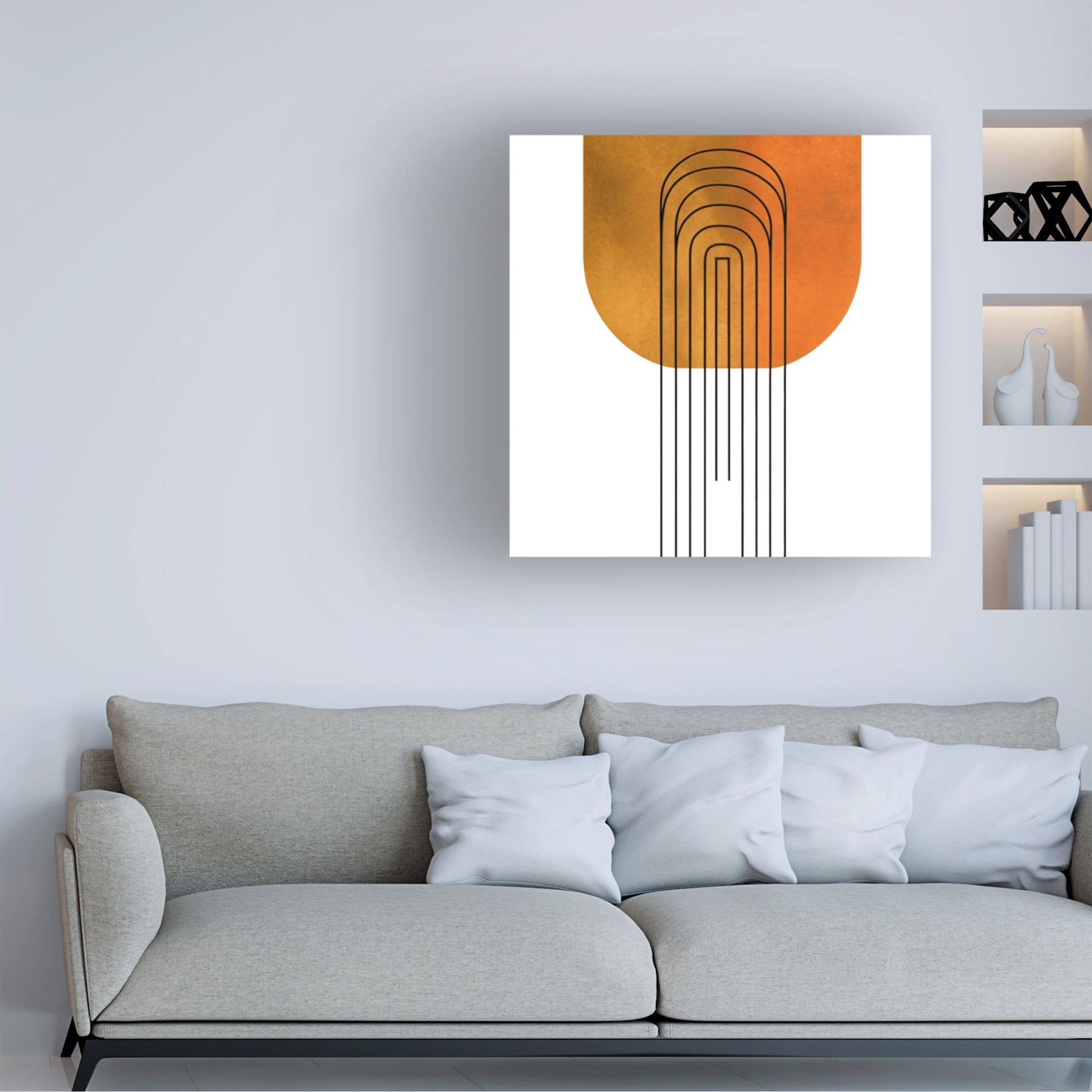 Canvas Wall Art - Ray Heere 'Mid Century Abstract Painting 9' Wall Art for Living Room, Bedroom, or Office Décor by Trademark Fine Art - 14 x 14 Inches
