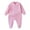 C-Pink446, variant on DHFJKG Newborn Romper Infant Baby Unisex Jumpsuits Long Sleeve Button Front Footed Onesie Solid Color Comfort One-Piece