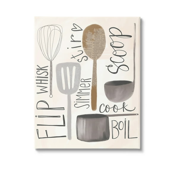 Stupell Industries Kitchen Phrases & Utensils Food & Beverage Painting Gallery Wrapped Canvas Art Print Wall Art, 16 x 20
