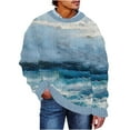 thumbnail image 2 of Elvqul Mens Christmas Sweater Shirts Ugly Graphic Blue Casual Sweater for Men, 2 of 5