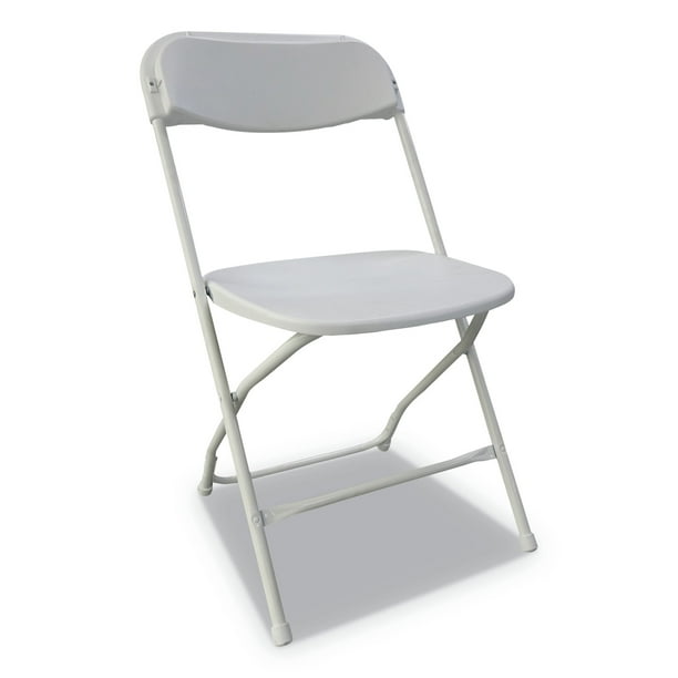 Alera Economy Resin Folding Chair, White Seat/White Back, White Base, 4