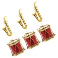 thumbnail image 4 of 3 Ensembles Mini Instruments de Musique Mini Tambours Miniatures Saxophone Accessoire Photo pour Maison de Poupées, 4 of 6