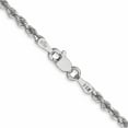 thumbnail image 3 of 14K White Gold 2.25mm D/C Rope With Lobster Clasp Chain (26 X 2.25) Made In Peru 018w-26, 3 of 5