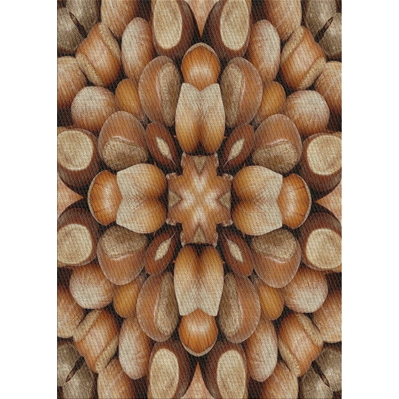 Ahgly Company Machine Washable Indoor Rectangle Transitional Sand Brown Area Rugs, 6' x 9'