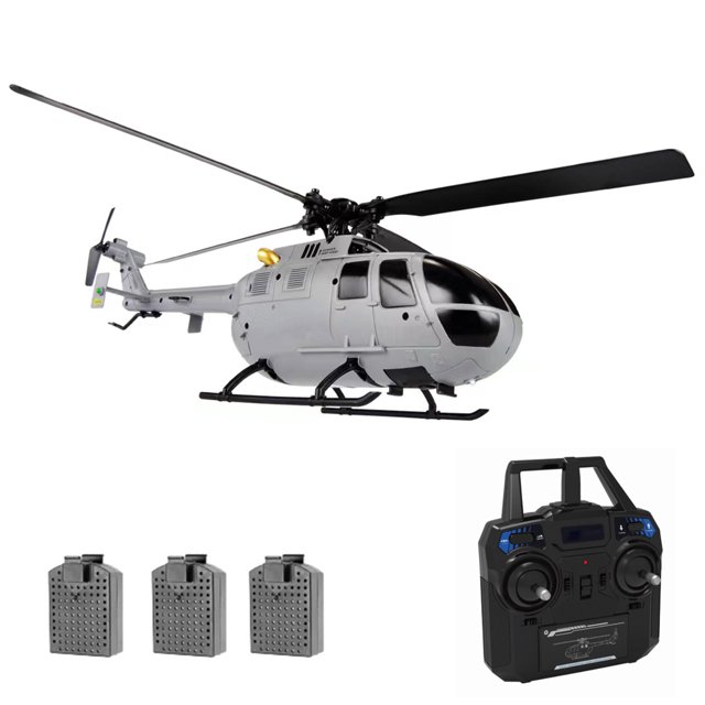 Helicóptero RC Drone Hélice única sin alerones Estabilización giroscópica de 6 ejes Avión RC Retención de altitud Juguete de regalo para niños Niñas Adultos 3 Batería Eccomum Helicóptero RC