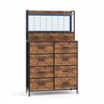 thumbnail image 1 of Towallmark Commode en Tissu Intelligente à 11 Tiroirs avec Recharge Sans Fil, Lumières DEL RVB, Armoire Anti-Basculement pour Chambre, Garde-Robe, Dortoir, Organisation de la Maison, Style Ferme – Couleur : Noir, 1 of 8