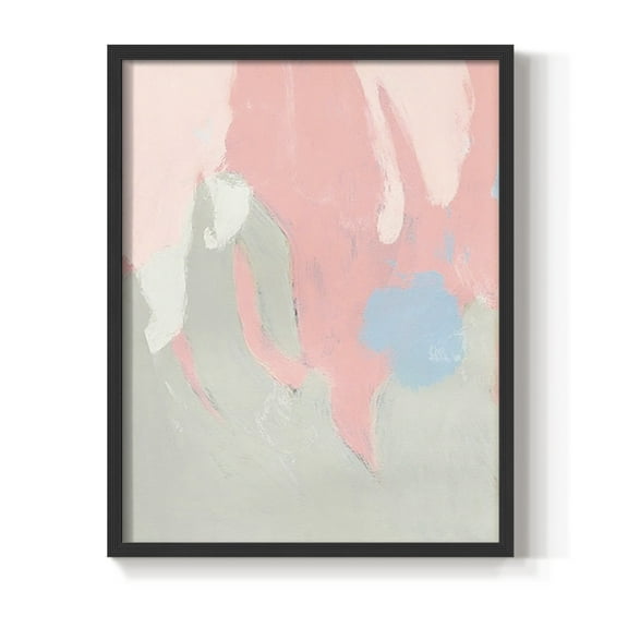 Blushing Abstract I Framed Print in Black Solid Wood Framed Print No Nail Hanging