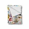 thumbnail image 2 of Construction Soft Flannel Fleece Throw Blanket, Construction Tools in Cartoon Style Engineering Fixing Repairing Building, Cozy Plush for Indoor and Outdoor Use, 70" x 90", Multicolor, by Ambesonne, 2 of 6