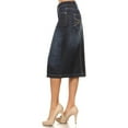 thumbnail image 4 of Fashion2Love Women's Juniors/Plus Size Calf - Length Pencil Stretch Denim Skirt, 4 of 6