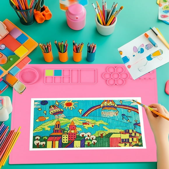 Oefntac Boy Toys Children's Art Drawing Board Oil Painting Silicone Painting Pad Children's DIY Graffiti Clays Painting Silicone Pad Erasable And Washable 20x16in