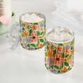 thumbnail image 2 of Yayeee 2 Pack Qtip Holder Bathroom Cotton Swab Canister with Lid Clear Dispenser Set, Retro Pink Floral, 2 of 6