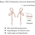 thumbnail image 6 of Solid 925 Sterling Silver Bow Stud Earrings Ribbon for Women Teens Bowknot Stud Earrings Drops, 6 of 12