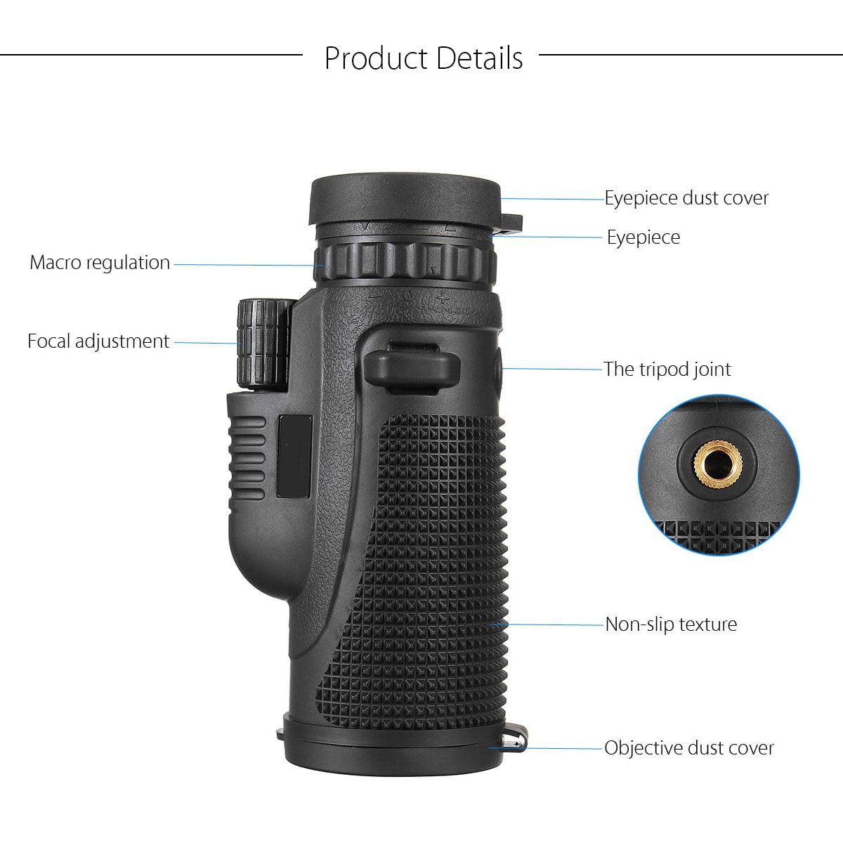 TTWUJIN Portable Monocular Telescope Handheld with Tripod Beginner Outdoor Non-Slip Auto Focus Fold/Black/One TTWUJIN Portable Monocular Telescope Handheld with Tripod Beginner Outdoor Non-Slip Auto Focus Fold/Black/One