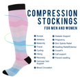 thumbnail image 2 of FORMRS Womens Knee High Socks Casual Long Thick Travel Daily Wear, 2 Pairs, Light Pink Stripes, 2 of 6