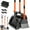 Orange, variant on AUTOWT Orange Dog Pooper Scooper, Stainless Steel Rake Kit with 20 Poop Bags and Adjustable Long Handles