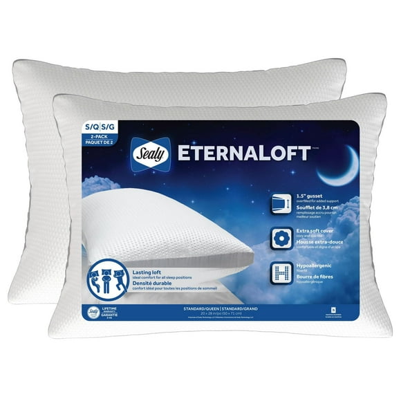 Sealy Eternaloft Extra Firm Pillow, 2pk