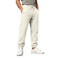 thumbnail image 2 of WULMLEO Men's Jogger Pants with Pockets Drawstring Tapered Athletic Sweatpants for Gym Running Casual Beige 3XL, 2 of 7