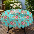 thumbnail image 4 of Pioneer Flower Floral Print Pattern Round Tablecloth 60 X 60 Inch, Wrinkle Resistant Wipeable Table Cloth for Kitchen Dining Picnic Patio Party, 4 of 6