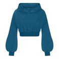 thumbnail image 5 of Penkiiy Women's Ear Hoodie Pullover Long Sleeve Hooded Sweatshirt Cute Dark Gothic Style Blouse Cute Crop Top Hoodies Sweatshirt 4XL Dark Blue, 5 of 5