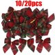 thumbnail image 2 of 20/10 Uds. Decoración de lazo navideño de lino, adornos colgantes para árbol de Navidad, lazo para corona navideña, lazo para regalos de Navidad de Año Nuevo 2024, 2 of 4