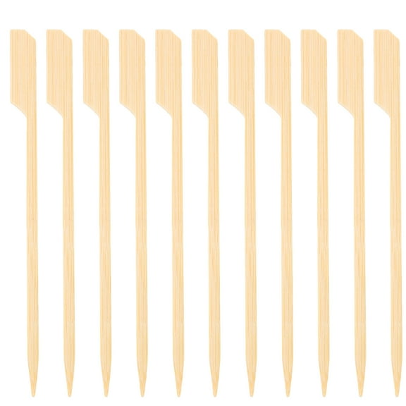 MUSEYA 200Pcs Disposable Bamboo Skewers for BBQ Grilling and Kebab Roasting, Smooth Beige Synthetic Material